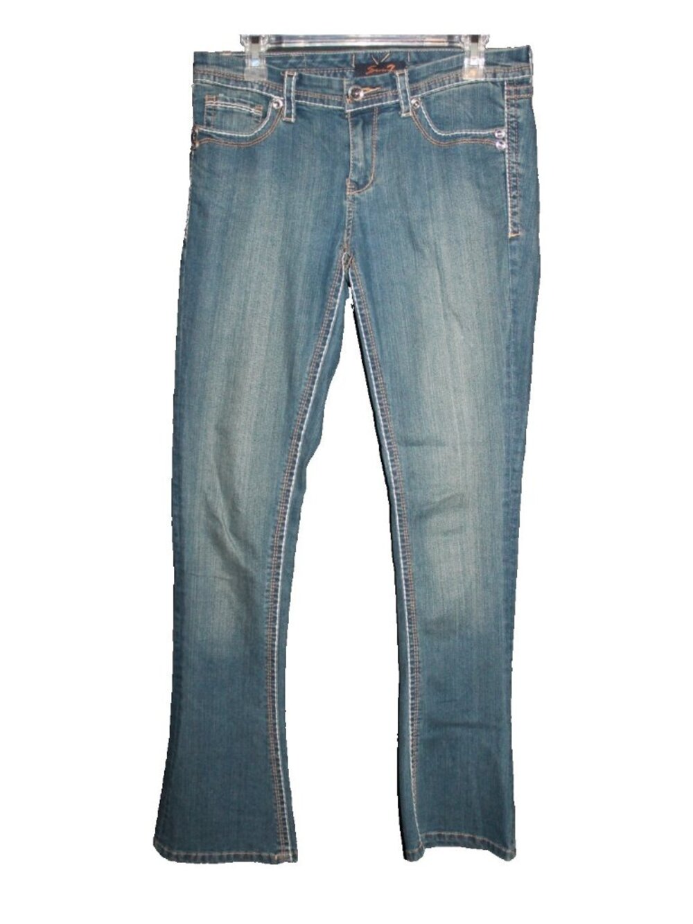 Seven 7 Jeans Women's Blue Denim Bootcut Medium Wash Stretch 32x33 (Actual)